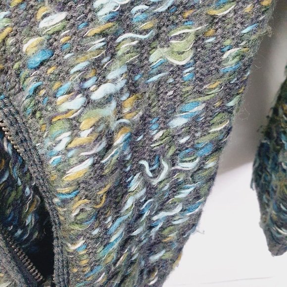 Anthropologie Moth Medium Keavy Gray Multicolor Chunky Knit Sweater Jacket $148 - Picture 9 of 11